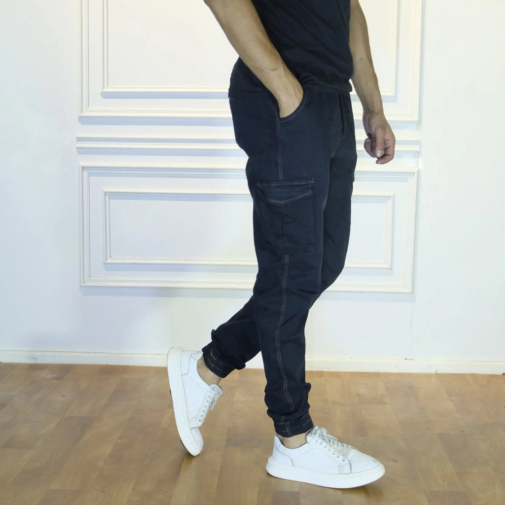 Pantalon Jean Cargo Noir