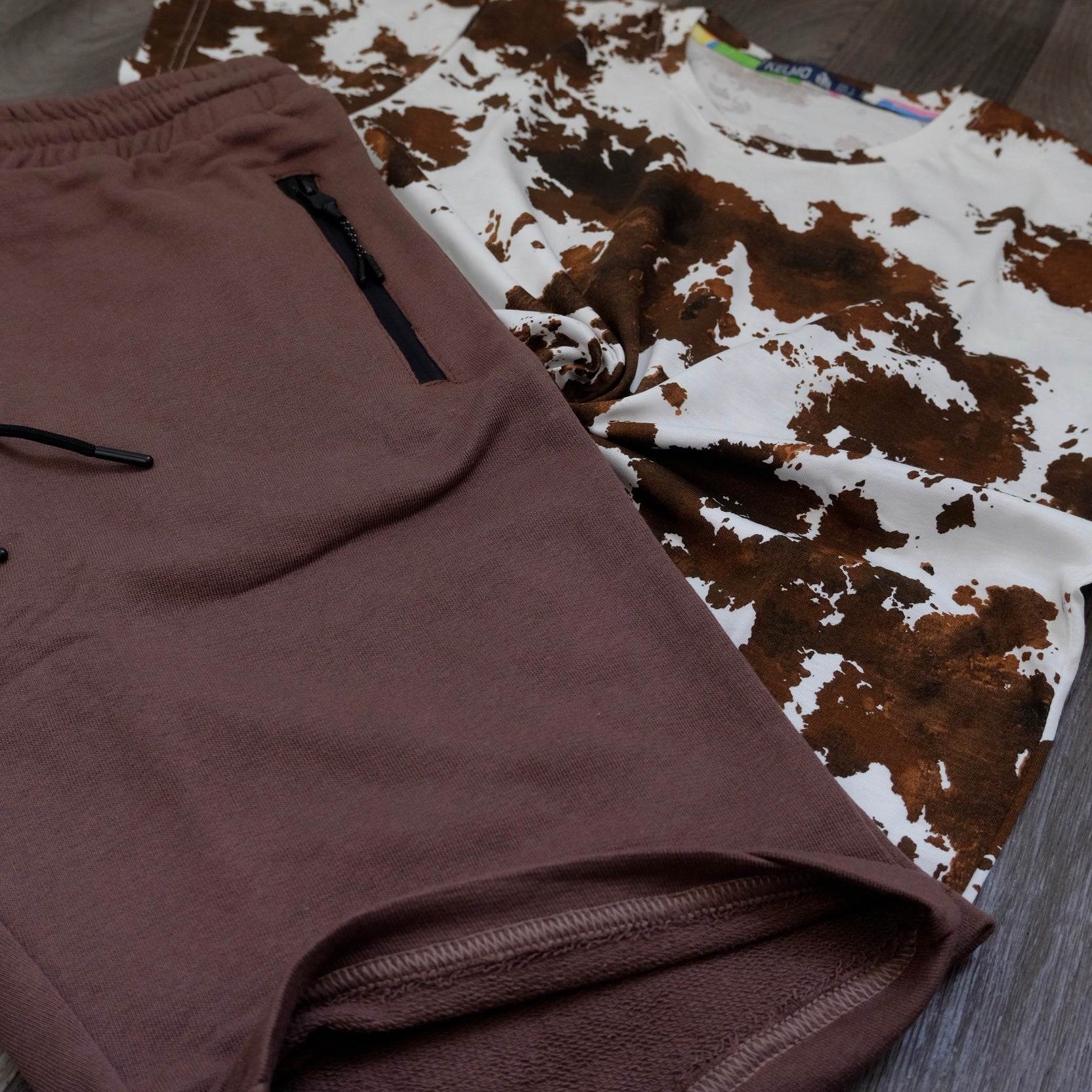 Ensemble T-shirt Cloud et Short Marron