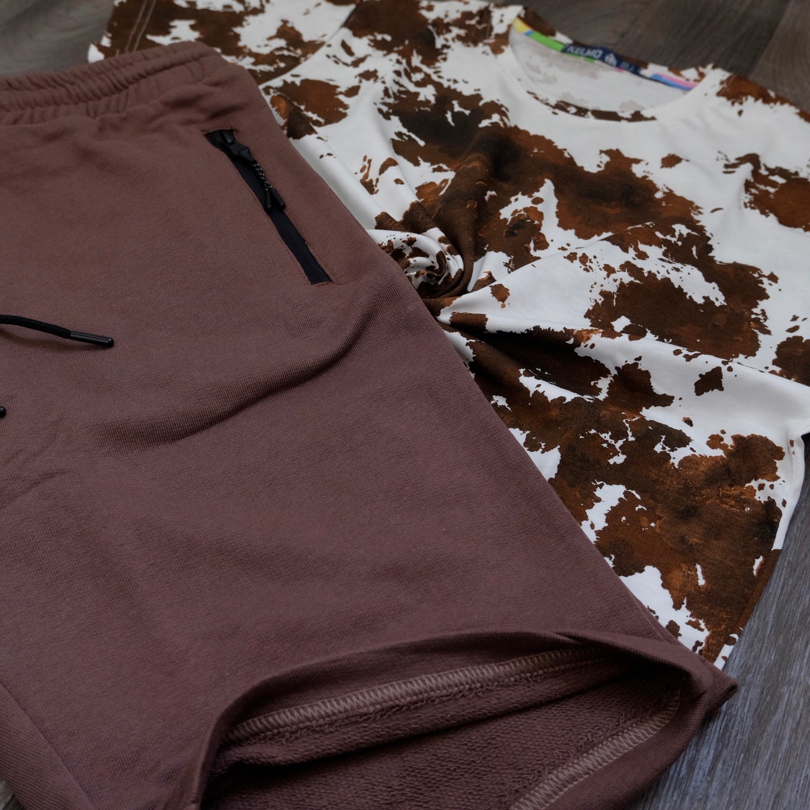 Ensemble T-shirt Cloud et Short Marron