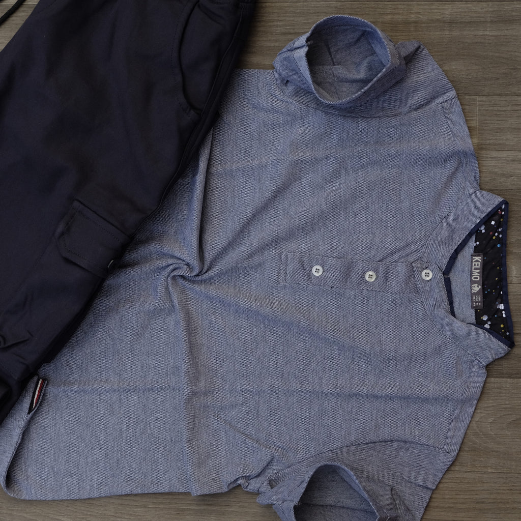 Ensemble Polo Bleu Chiné et Cargo Bleu Marine