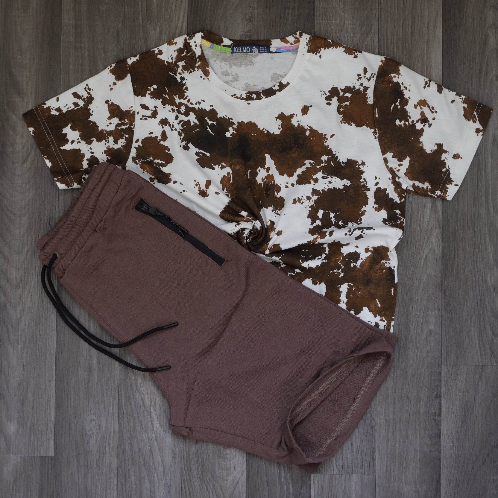Ensemble T-shirt Cloud et Short Marron