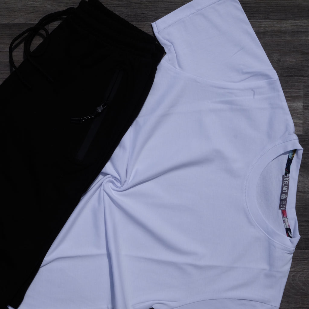 Ensemble T-Shirt Blanc et Short Noir
