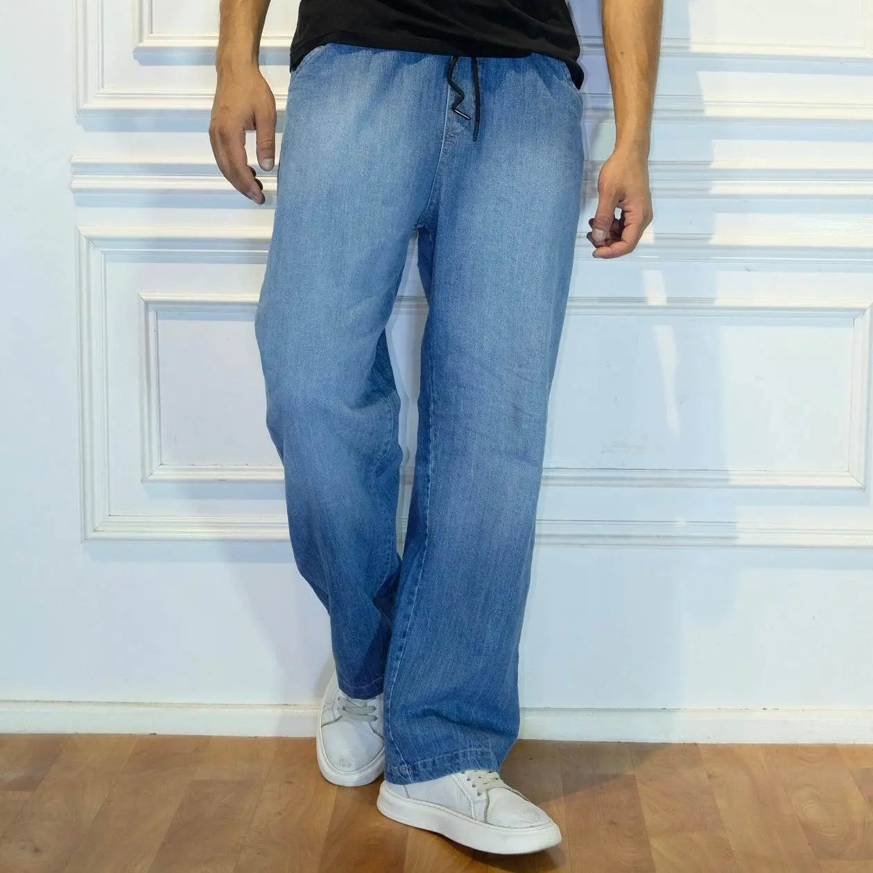 Pantalon Jean Baggy Délavé Bleu
