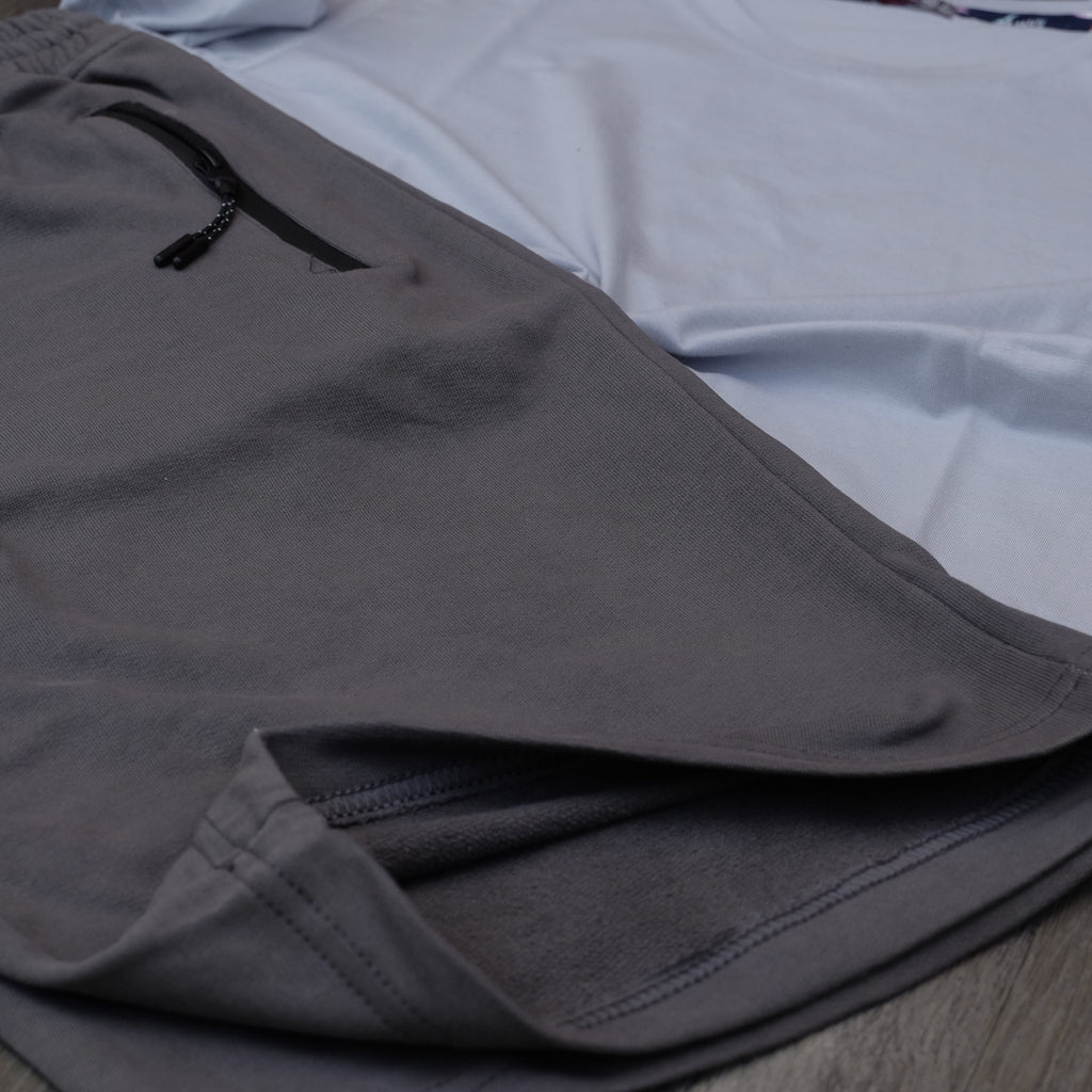 Ensemble T-Shirt Gris Clair et Short Gris Foncé