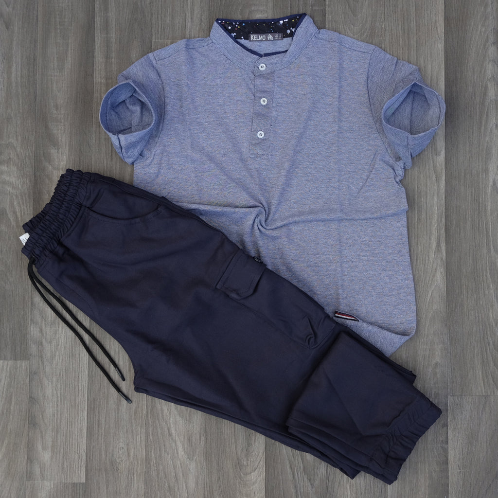 Ensemble Polo Bleu Chiné et Cargo Bleu Marine
