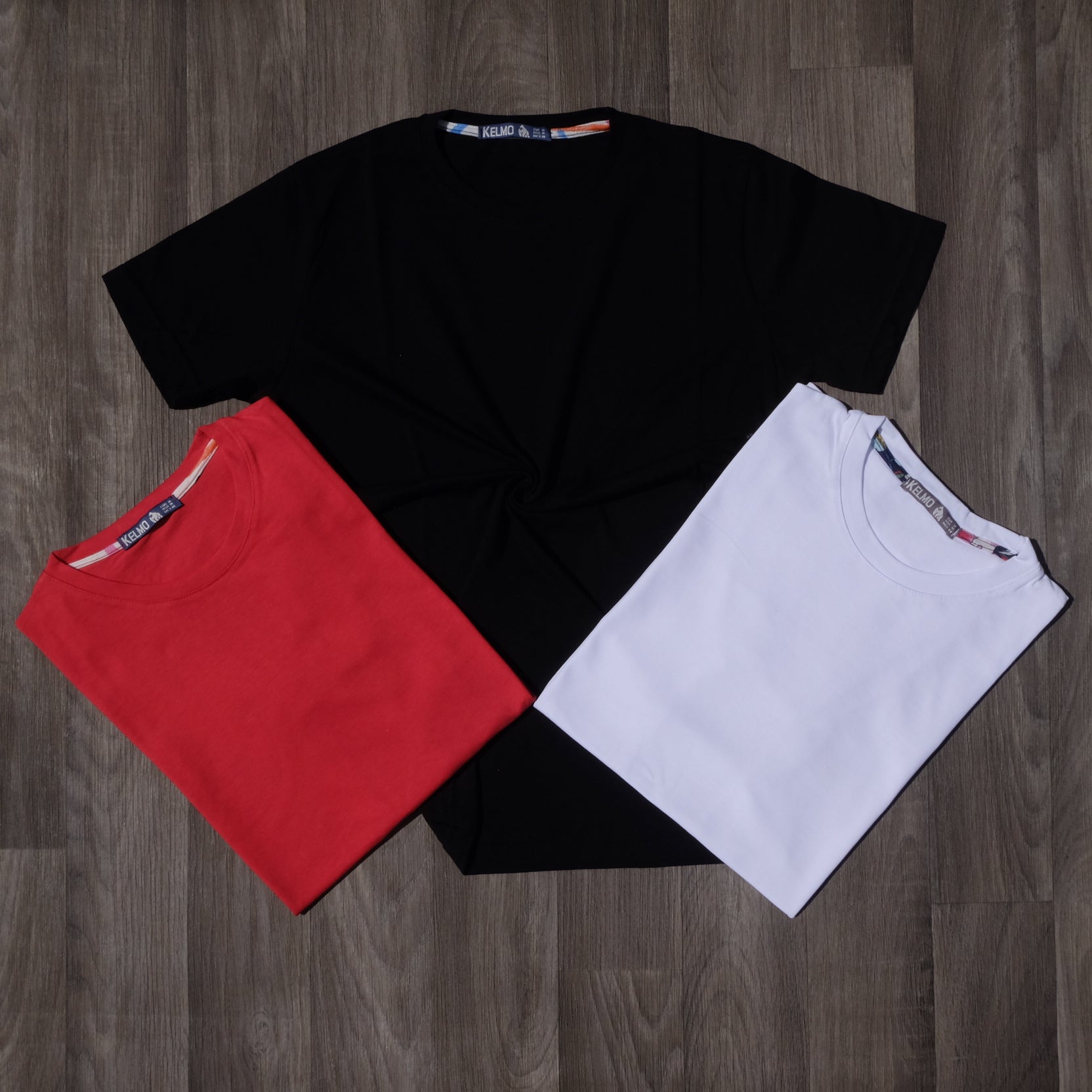 Pack 3 T-Shirts Rouge, Blanc et Noir