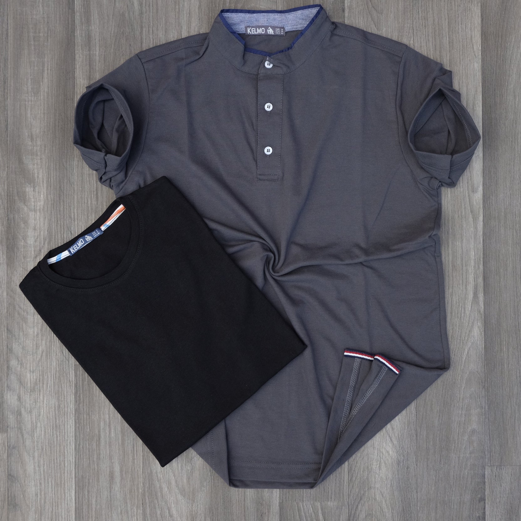 Pack Polo Gris Foncé et T-shirt Noir