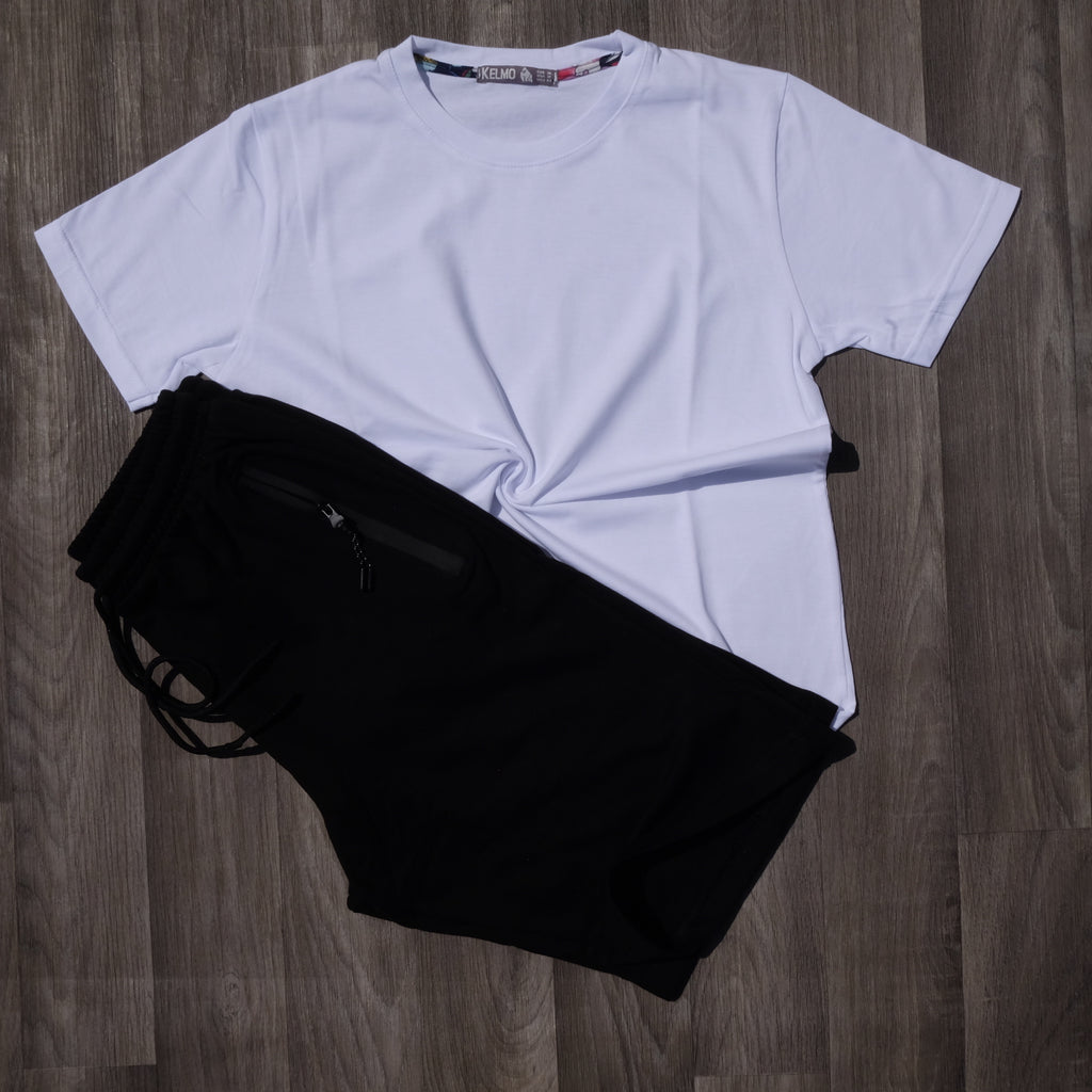 Ensemble T-Shirt Blanc et Short Noir