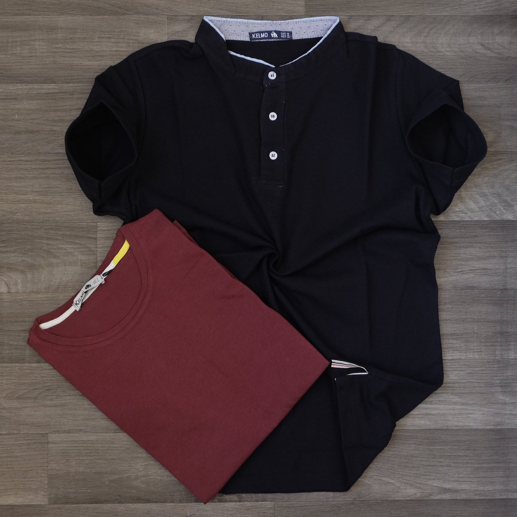 Pack Polo Noir et T-shirt Bordeaux