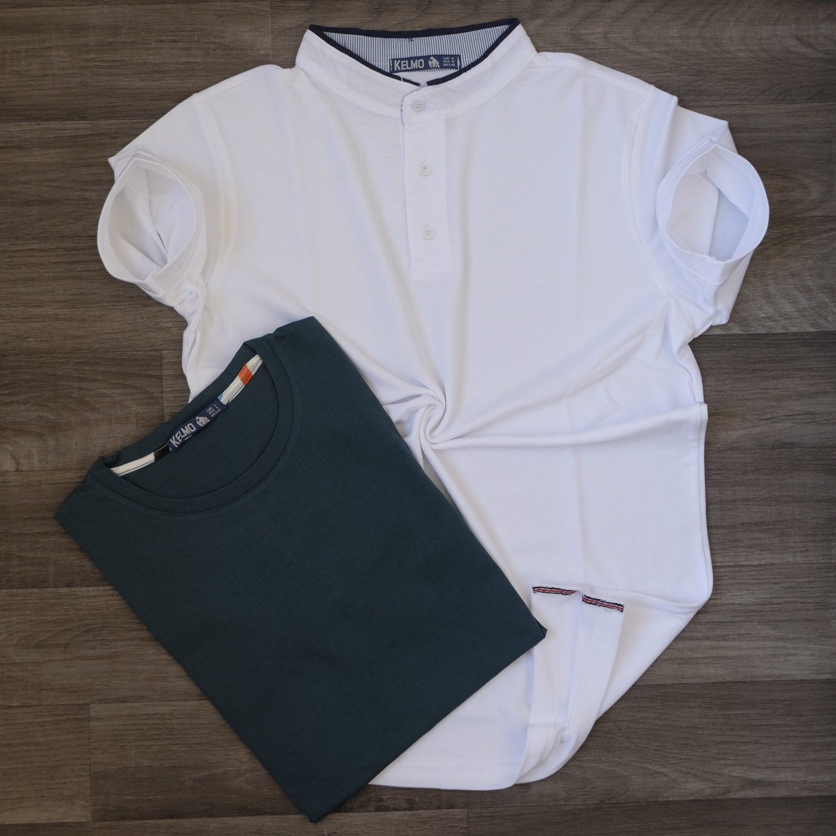 Pack Polo Blanc et T-shirt Bleu Pétrole