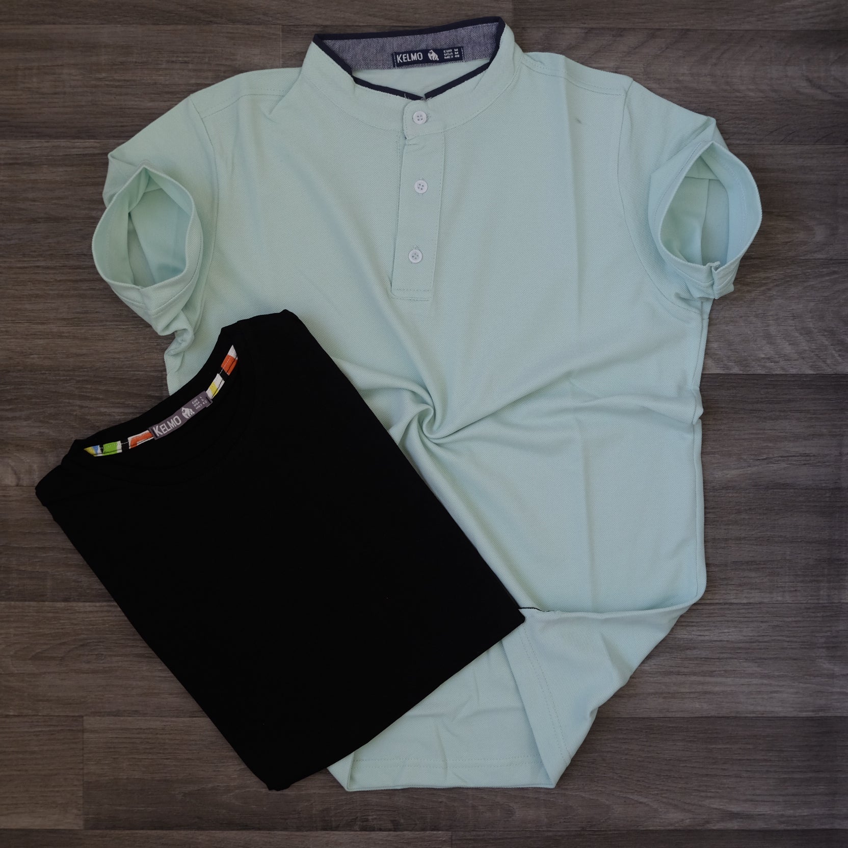 Pack Polo Vert Menthe et T-shirt Noir