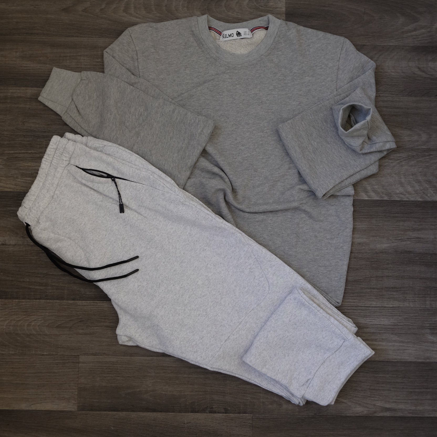 Ensemble Jogging Gris Chine Clair + Sweat Gris Chine Clair