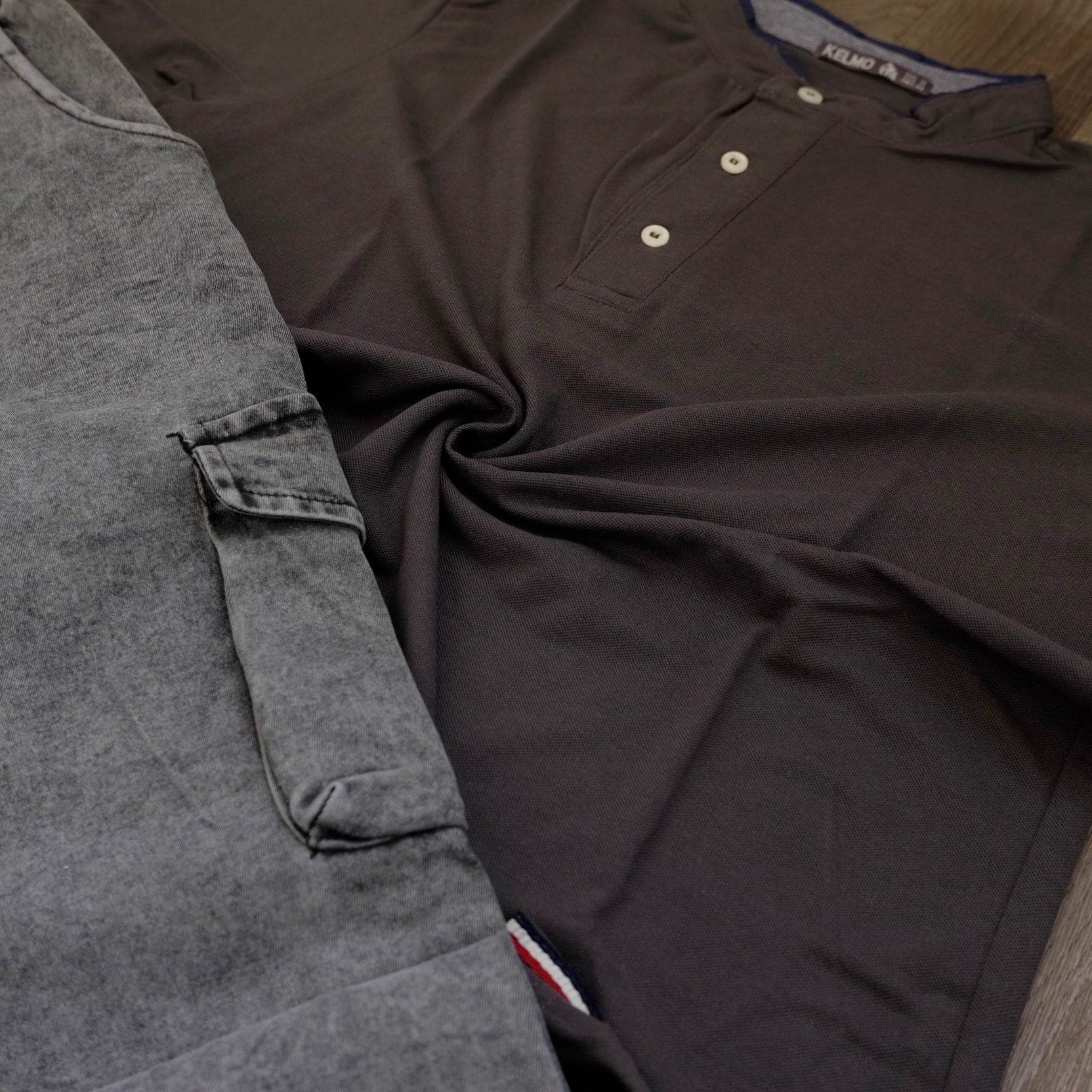 Ensemble Polo Gris Foncé et Jean Gris Délavé