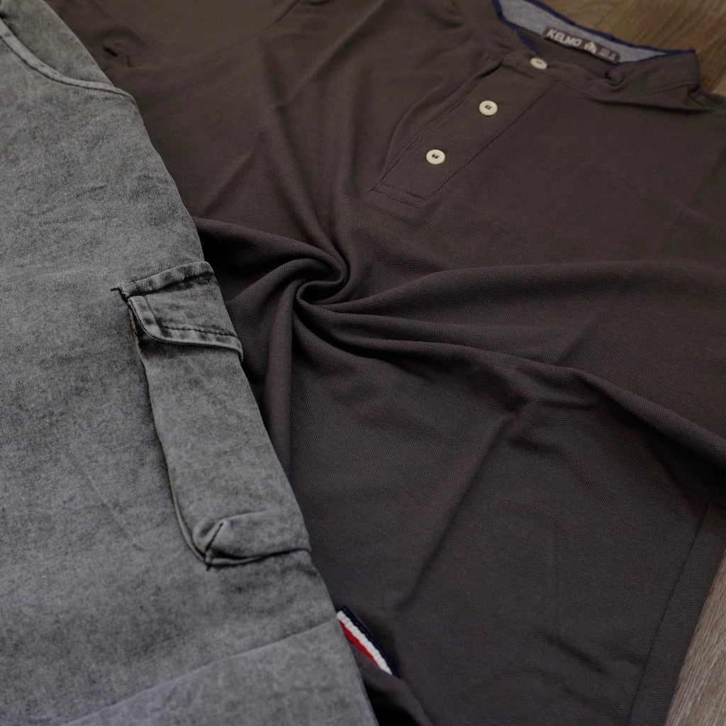 Ensemble Polo Gris Foncé et Jean Gris Délavé
