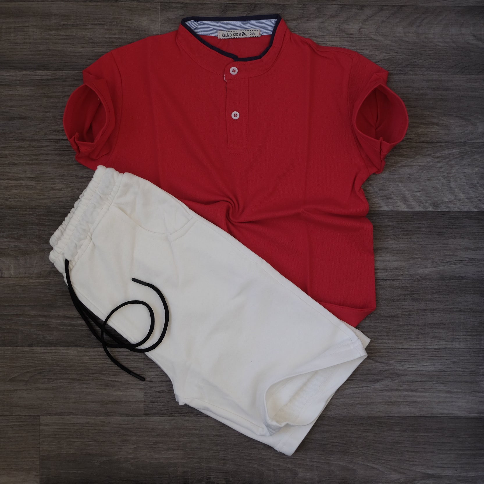 Ensemble Enfant Polo Rouge et Short Jogging Blanc