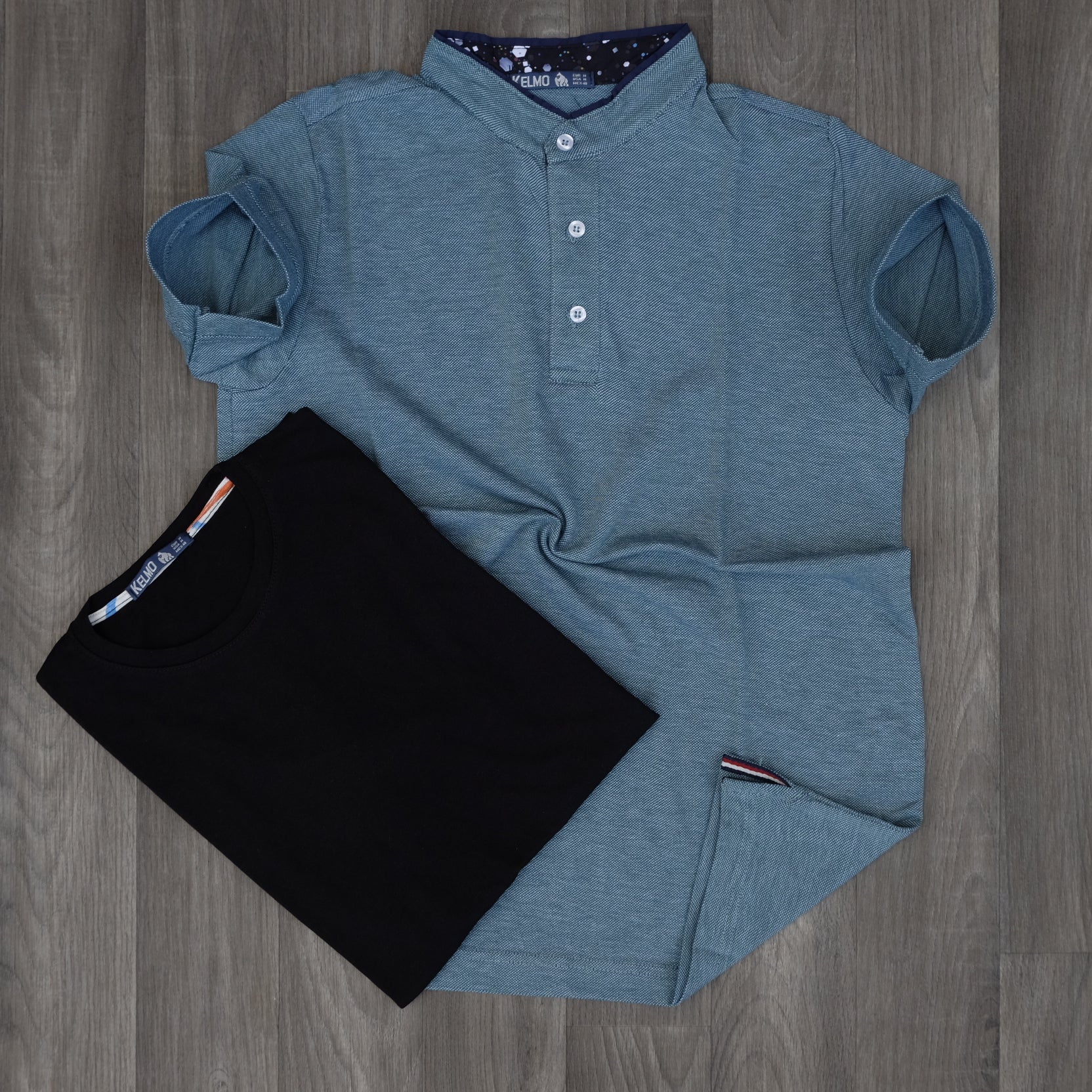 Pack Polo Vert Chiné Foncé et T-shirt Noir