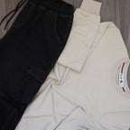 Ensemble Cargo Noir + Sweat Beige