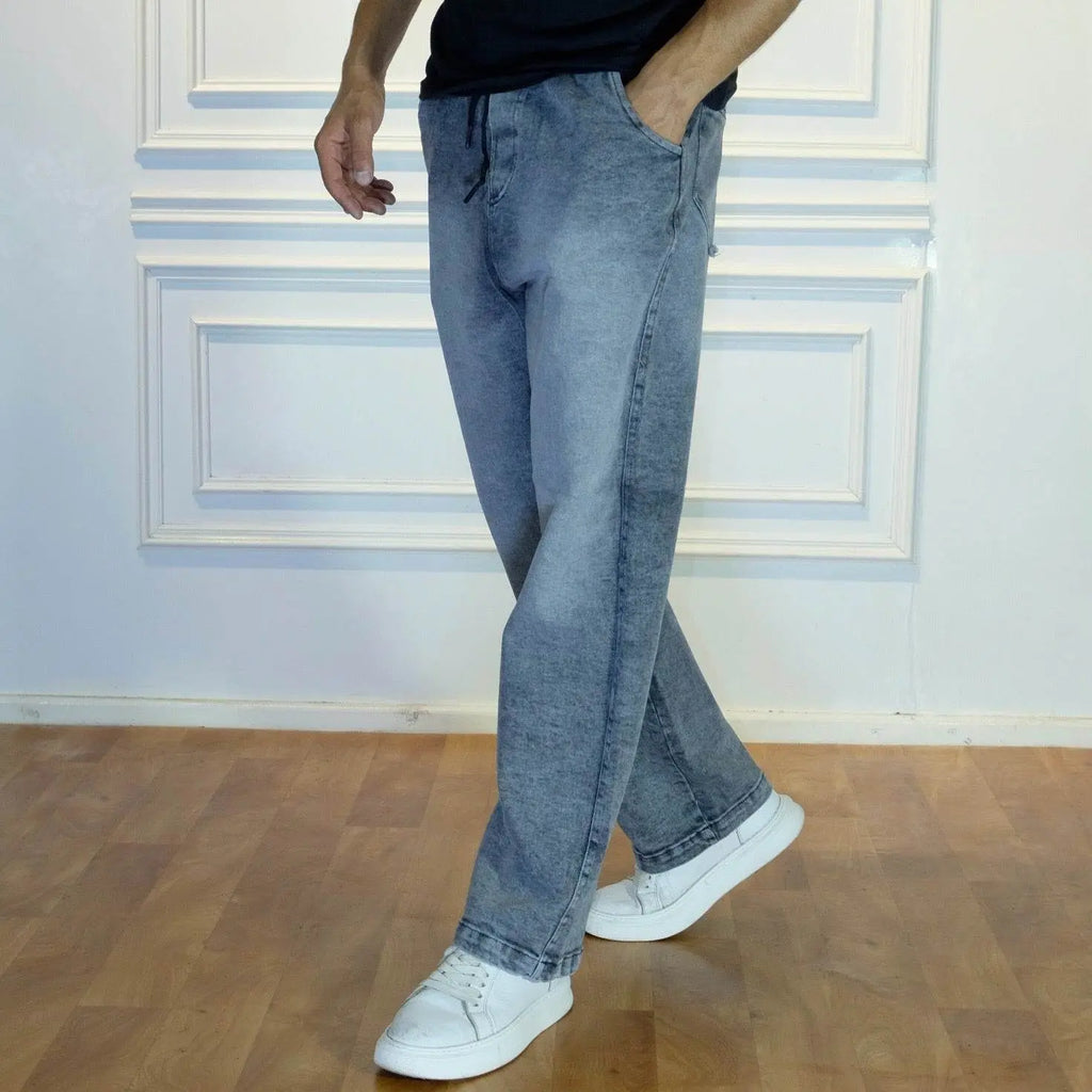 Pantalon Jean Baggy Délavé Gris