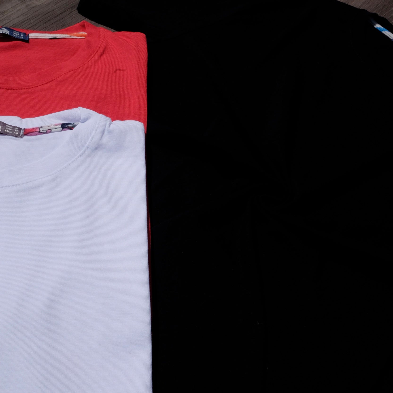 Pack 3 T-Shirts Rouge, Blanc et Noir