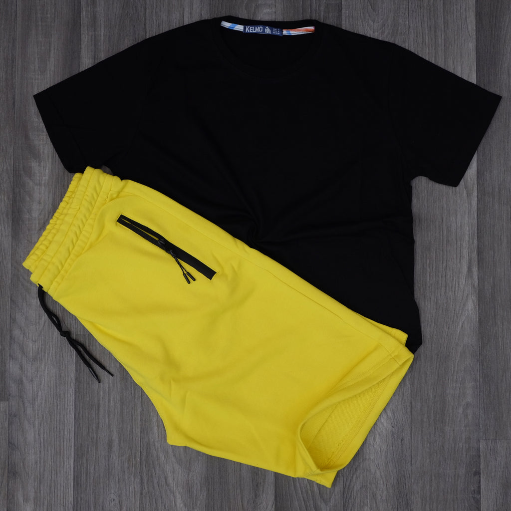 Ensemble T-Shirt Noir et Short Jaune