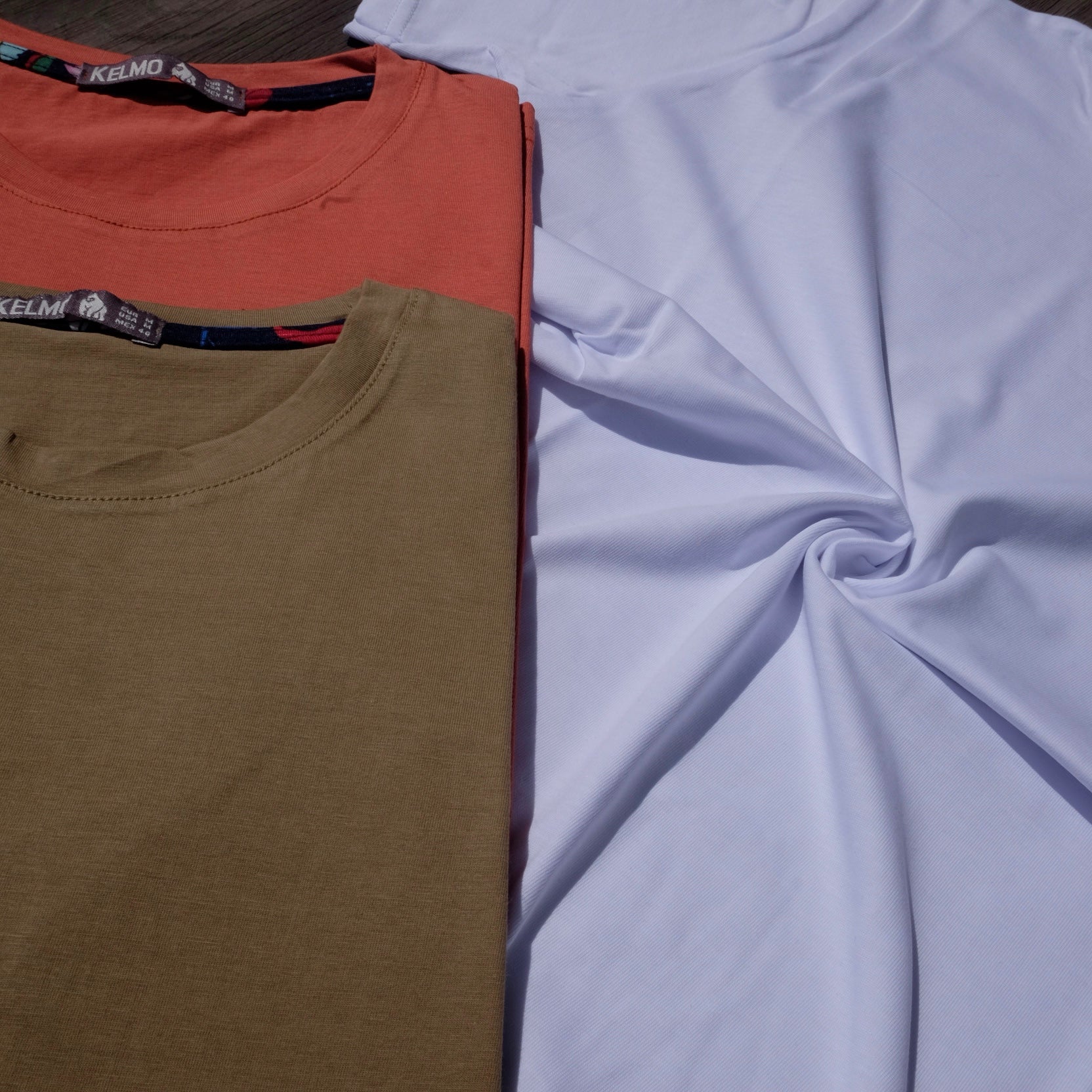 Pack 3 T-Shirt Orange, Blanc et Marron clair