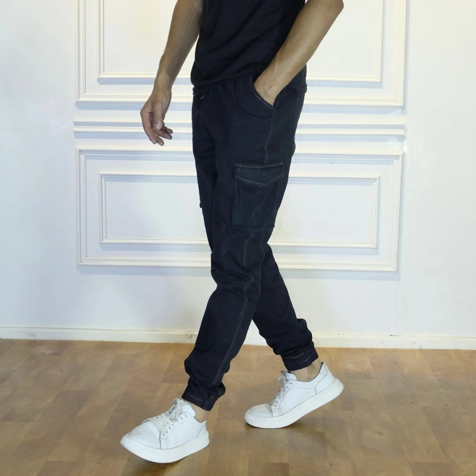 Pantalon Jean Cargo Noir