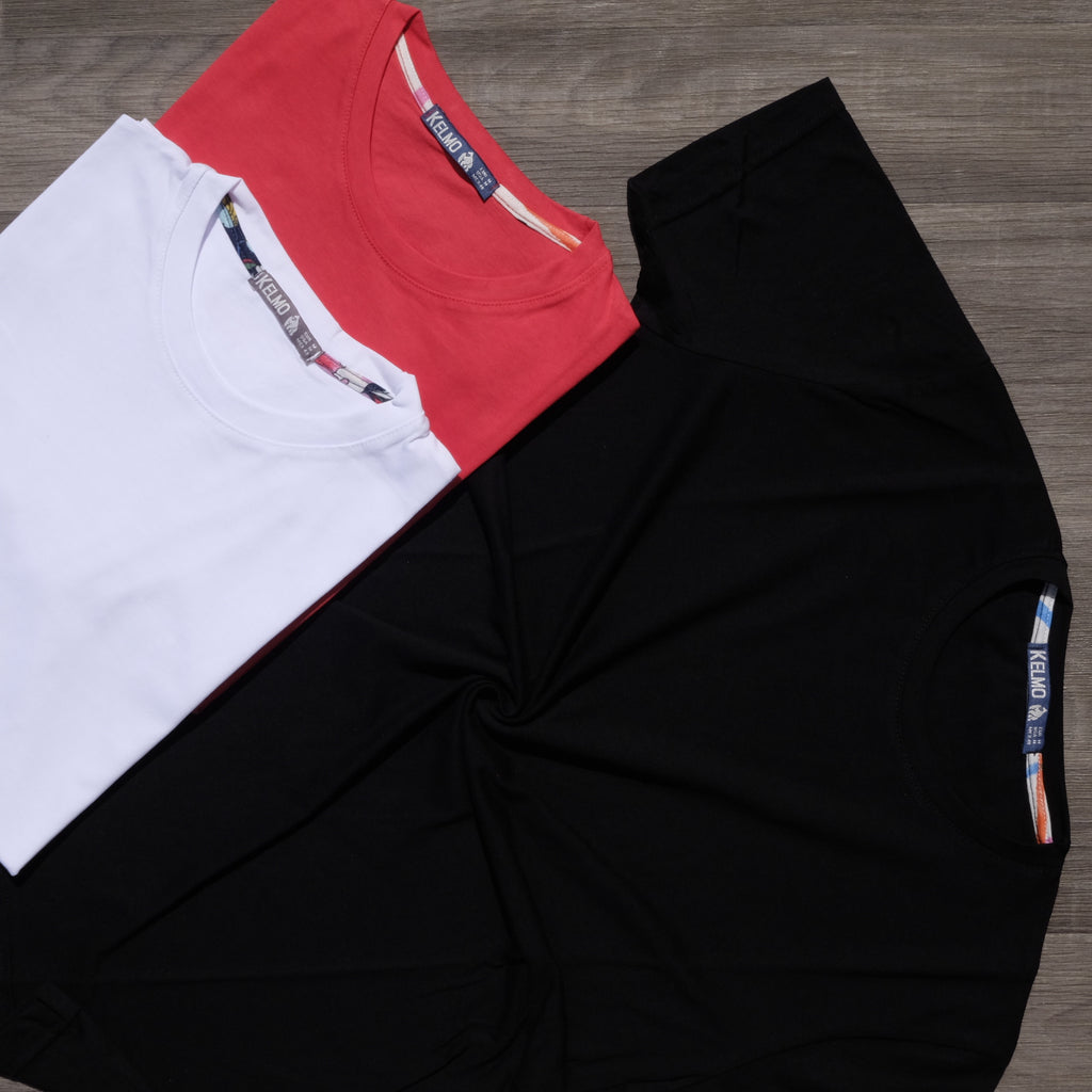 Pack 3 T-Shirts Rouge, Blanc et Noir