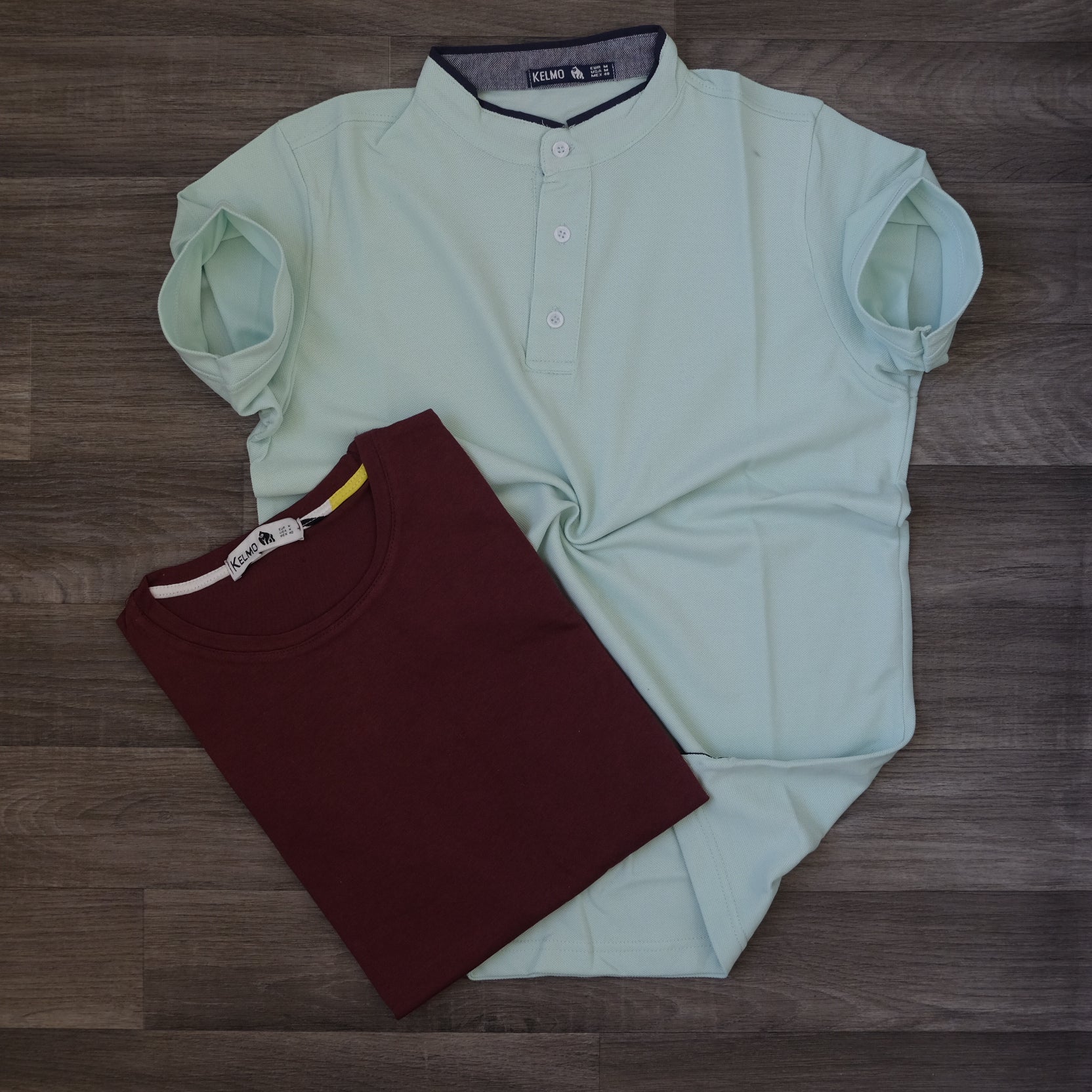 Pack Polo Vert Menthe et T-shirt Bordeaux