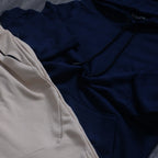 Ensemble Jogging Beige et Capuche Cotton Bleu Marine