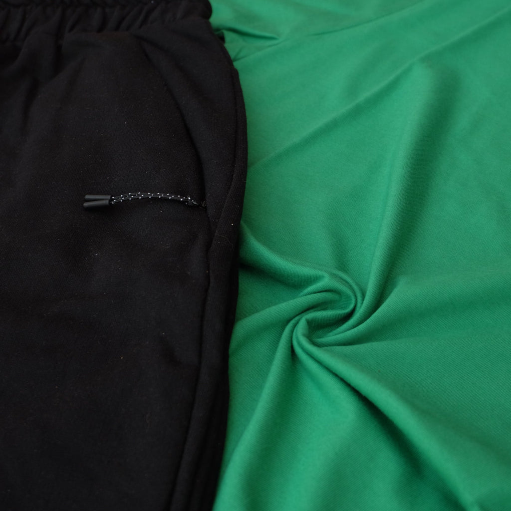 Ensemble Jogging Noir et T-Shirt Vert Raj