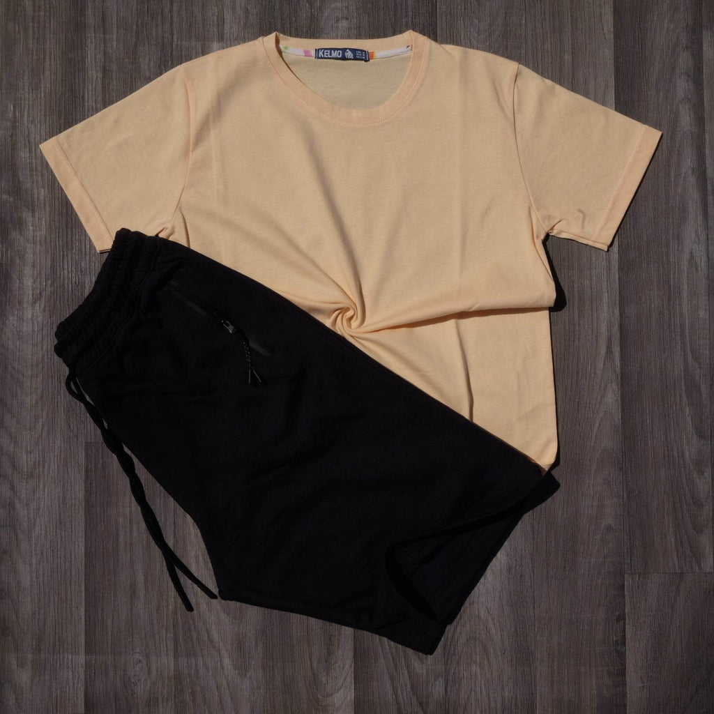 Ensemble T-Shirt Saumon et Short Noir