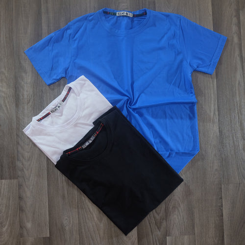 Pack 3 T-Shirt Bleu Roi et Blanc et Noir